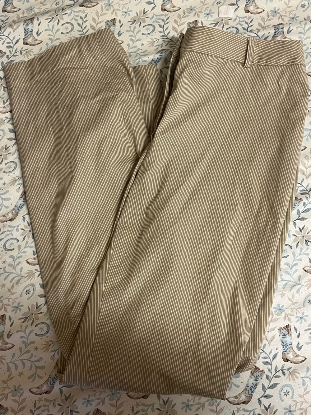 Women’s Beige Pinstripe Pants